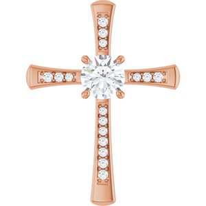 18K Rose Gold 7 mm Round Pendant Mounting