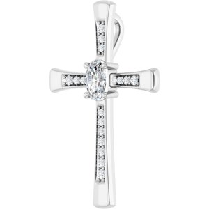 14K White Gold 6x4 mm Oval Pendant Mounting – image 3