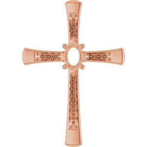 10K Rose Gold 6x4 mm Oval Pendant Mounting – image 2