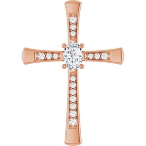 18K Rose Gold 6x4 mm Oval Pendant Mounting