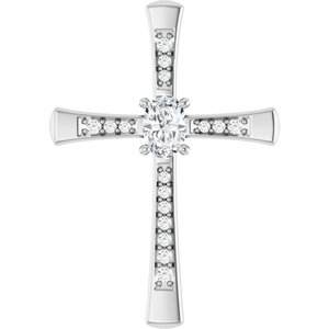 14K X1 White Gold 6x4 mm Oval Pendant Mounting