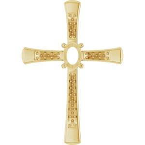 18K Yellow Gold 6x4 mm Oval Pendant Mounting – image 2