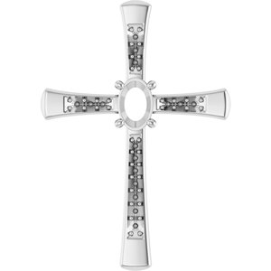 14K White Gold 6x4 mm Oval Pendant Mounting – image 2