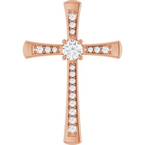 18K Rose Gold 3.8 mm Round Pendant Mounting