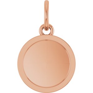 14K Rose Gold Engravable Round Pendant