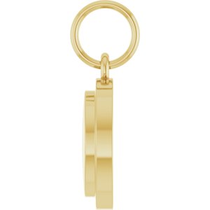 10K Yellow Gold Engravable Round Pendant – image 3