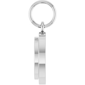 10K White Gold Engravable Round Pendant – image 3
