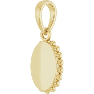 14K Yellow Gold Engravable Vintage-Inspired Pendant – image 2