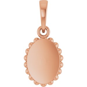 14K Rose Gold Engravable Vintage-Inspired Pendant