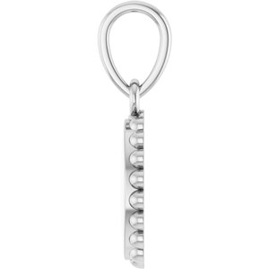 14K White Gold Engravable Vintage-Inspired Pendant – image 3
