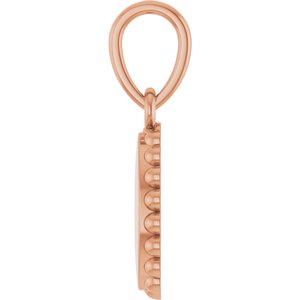 14K Rose Gold Engravable Vintage-Inspired Pendant – image 3