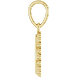 10K Yellow Gold Engravable Vintage-Inspired Pendant – image 3