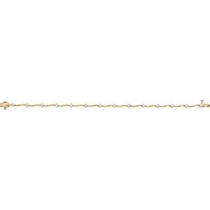 14K Yellow Gold 1 CTW Natural Diamond Line 7" Bracelet