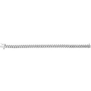 14K White Gold 3 1/3 CTW Natural Diamond Line 7" Bracelet – image 3