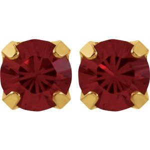 24K Yellow Gold-Plated Stainless Steel Imitation Ruby Inverness�� Piercing Stud Earrings