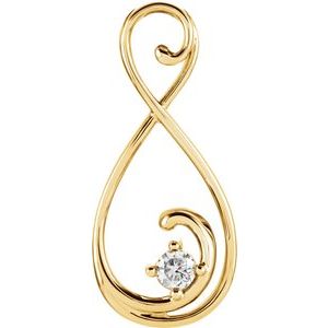 14K Yellow Gold 1/3 CT Natural Diamond Pendant
