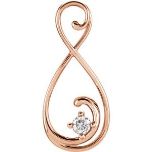 14K Rose Gold 1/3 CT Natural Diamond Pendant