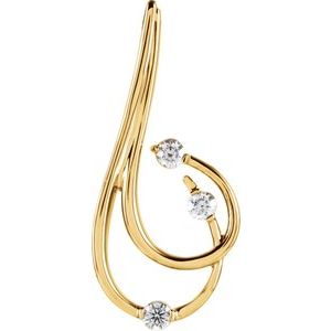 14K Yellow Gold 1/5 CTW Natural Diamond Freeform Pendant