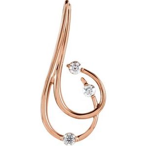 14K Rose Gold 1/5 CTW Natural Diamond Freeform Pendant