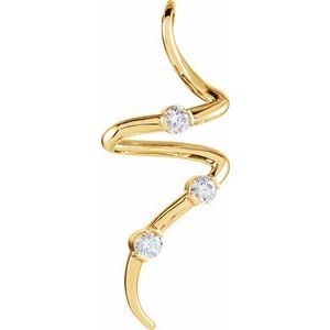 14K Yellow Gold 3/8 CTW Natural Diamond Three-Stone Pendant