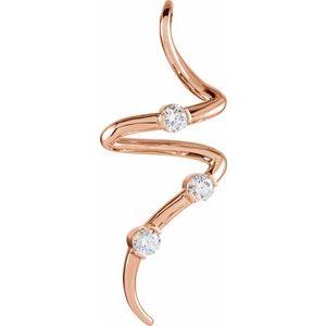 14K Rose Gold 3/8 CTW Natural Diamond Three-Stone Pendant