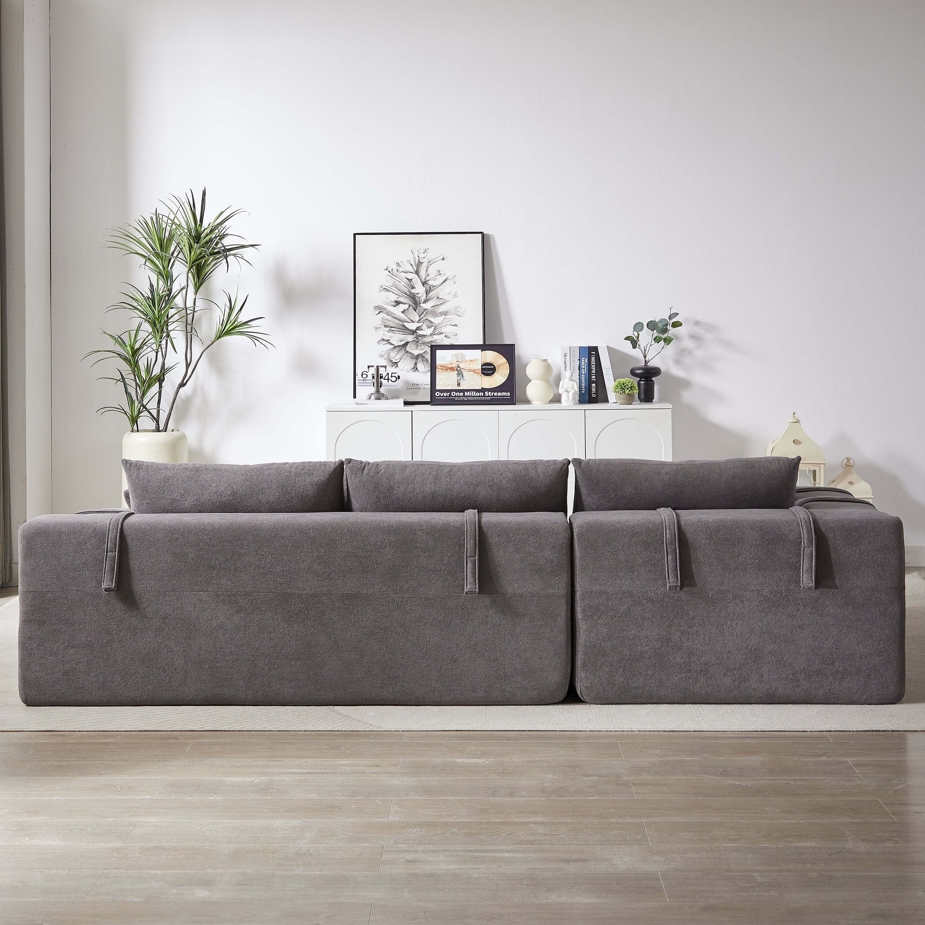 Modern Chenille Upholstered Sectional Sofa Couch Set,Modular 108' L Shaped Sectional Living Room Sofa Set With 6 Pillows,Free Combination Sofa Couch for Living Room,Bedroom(Left Chaise)W834P240001