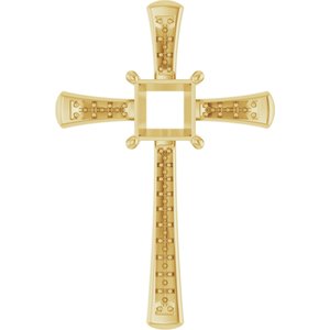 14K Yellow Gold 6.5x6.5 mm Square Pendant Mounting – image 2