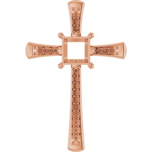 18K Rose Gold 6.5x6.5 mm Square Pendant Mounting – image 2