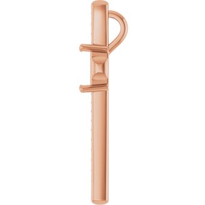 14K Rose Gold 6.5x6.5 mm Square Pendant Mounting – image 6