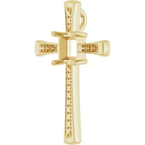 14K Yellow Gold 6.5x6.5 mm Square Pendant Mounting – image 4