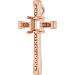 18K Rose Gold 6.5x6.5 mm Square Pendant Mounting – image 4