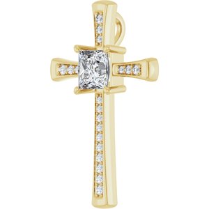 18K Yellow Gold 6.5x6.5 mm Square Pendant Mounting – image 3