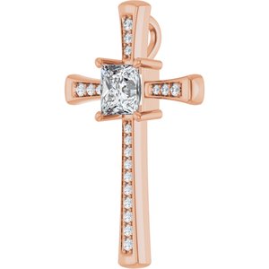 14K Rose Gold 6.5x6.5 mm Square Pendant Mounting – image 3