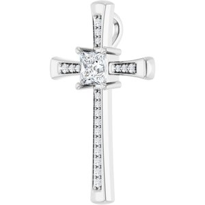 14K X1 White Gold 5x5 mm Square Pendant Mounting – image 3