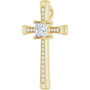 10K Yellow Gold 5x5 mm Square Pendant Mounting – image 3