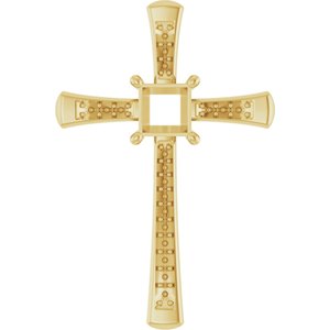 14K Yellow Gold 5x5 mm Square Pendant Mounting – image 2