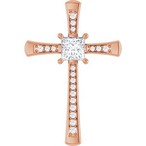 10K Rose Gold 5x5 mm Square Pendant Mounting