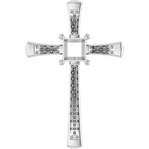 18K White Gold 5x5 mm Square Pendant Mounting – image 2
