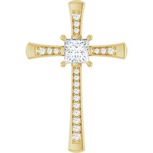 18K Yellow Gold 5x5 mm Square Pendant Mounting