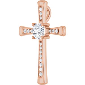 14K Rose Gold 6 mm Round Pendant Mounting – image 3