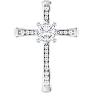 Continuum Sterling Silver 7x7 mm Cushion Pendant Mounting