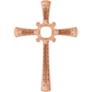 10K Rose Gold 7x7 mm Cushion Pendant Mounting – image 2