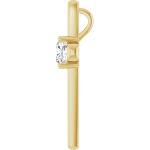 10K Yellow Gold 7x7 mm Cushion Pendant Mounting – image 5