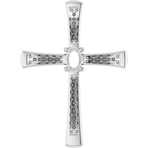 14K X1 White Gold 5x3 mm Oval Pendant Mounting – image 2