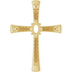 14K Yellow Gold 5x3 mm Oval Pendant Mounting – image 2