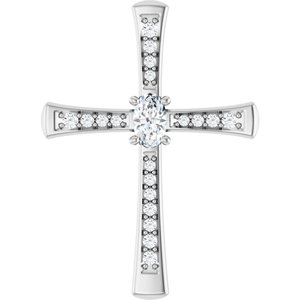 10K White Gold 5x3 mm Oval Pendant Mounting