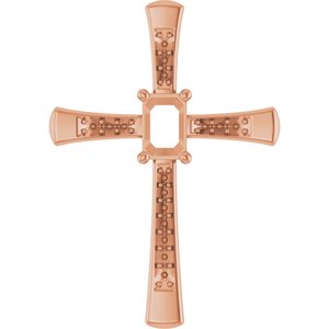 10K Rose Gold 6x4 mm Emerald Pendant Mounting – image 2