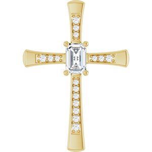 18K Yellow Gold 6x4 mm Emerald Pendant Mounting