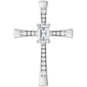 10K White Gold 6x4 mm Emerald Pendant Mounting