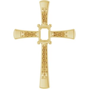 18K Yellow Gold 6x4 mm Emerald Pendant Mounting – image 2